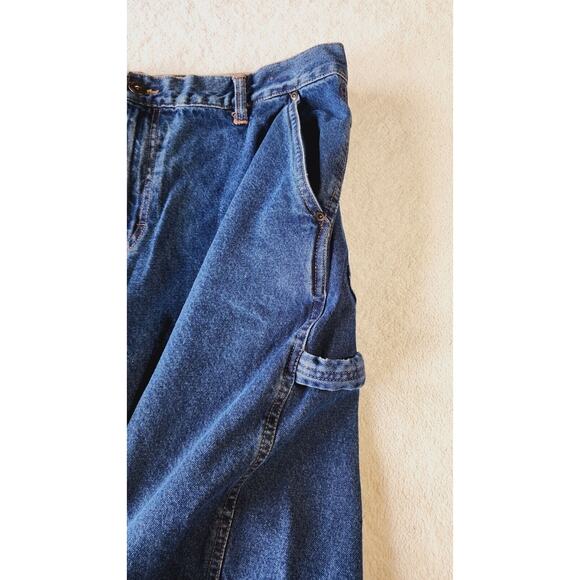 Northwest Territory Blue Denim Cargo Shorts Carpenter Jorts Size 38 Y2K Utility - Picture 6 of 11